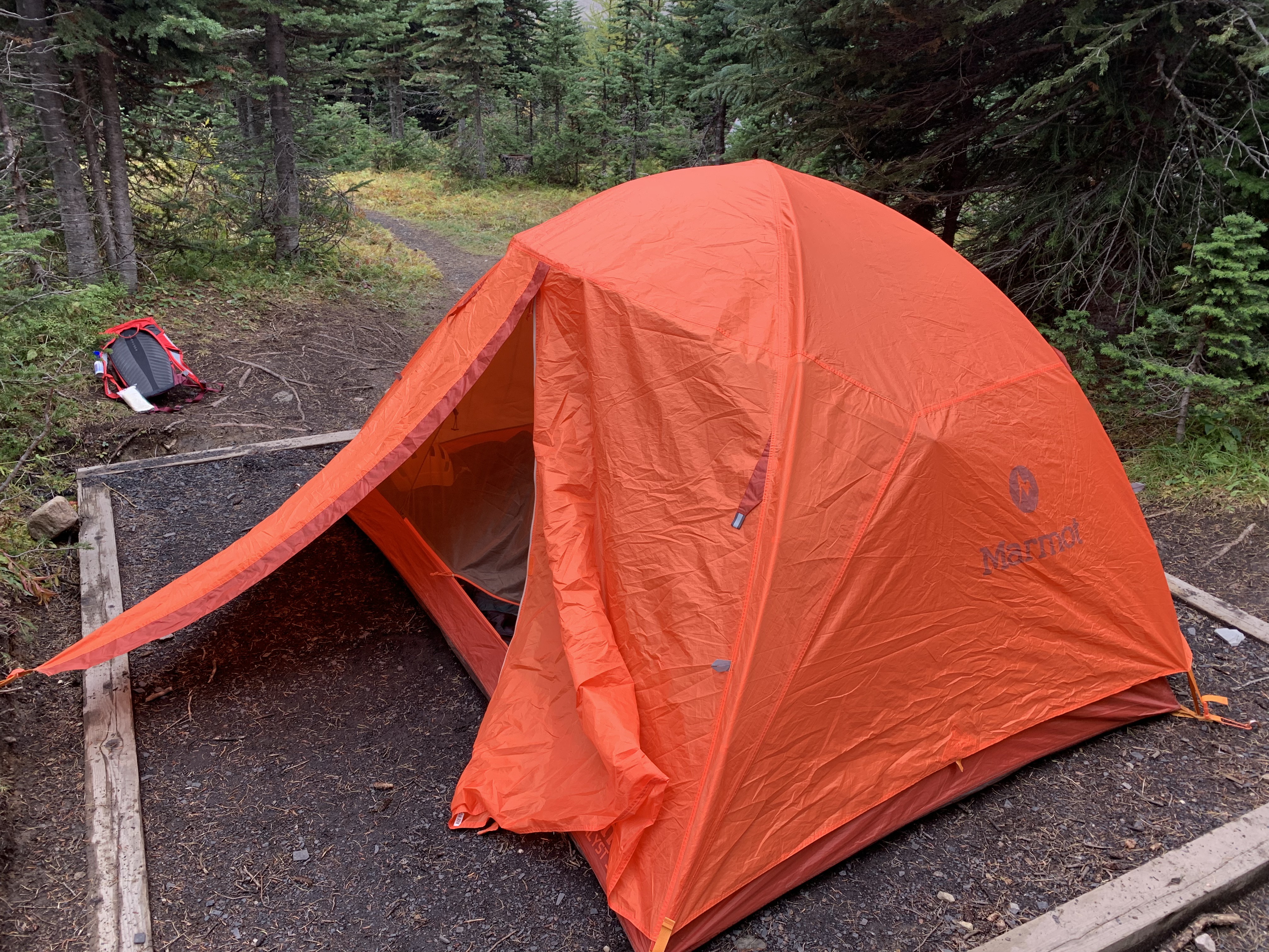 Our tent at Lake Magog Campground