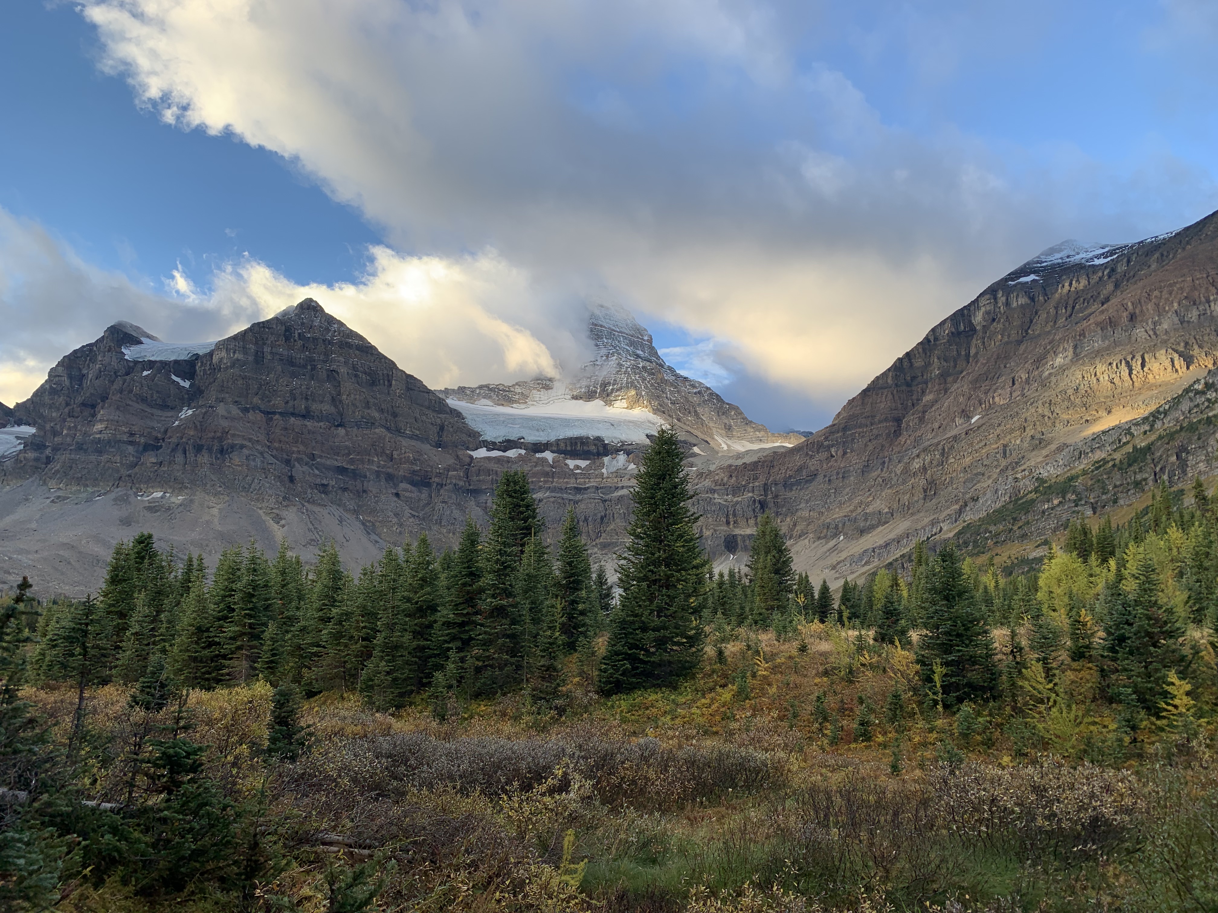 Mount Assiniboine from Lake Magog Campground