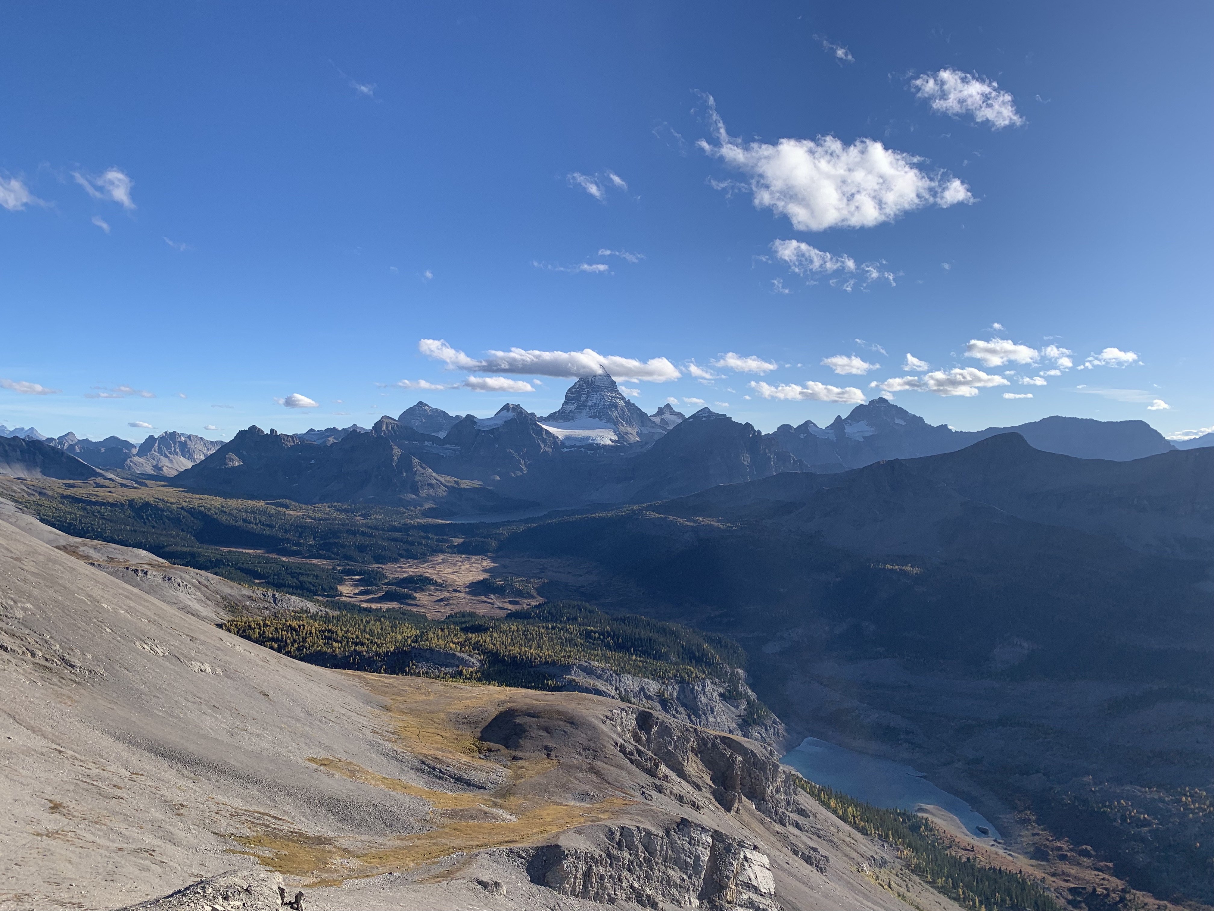 The view of Mount Assiniboine from Windy Ridge