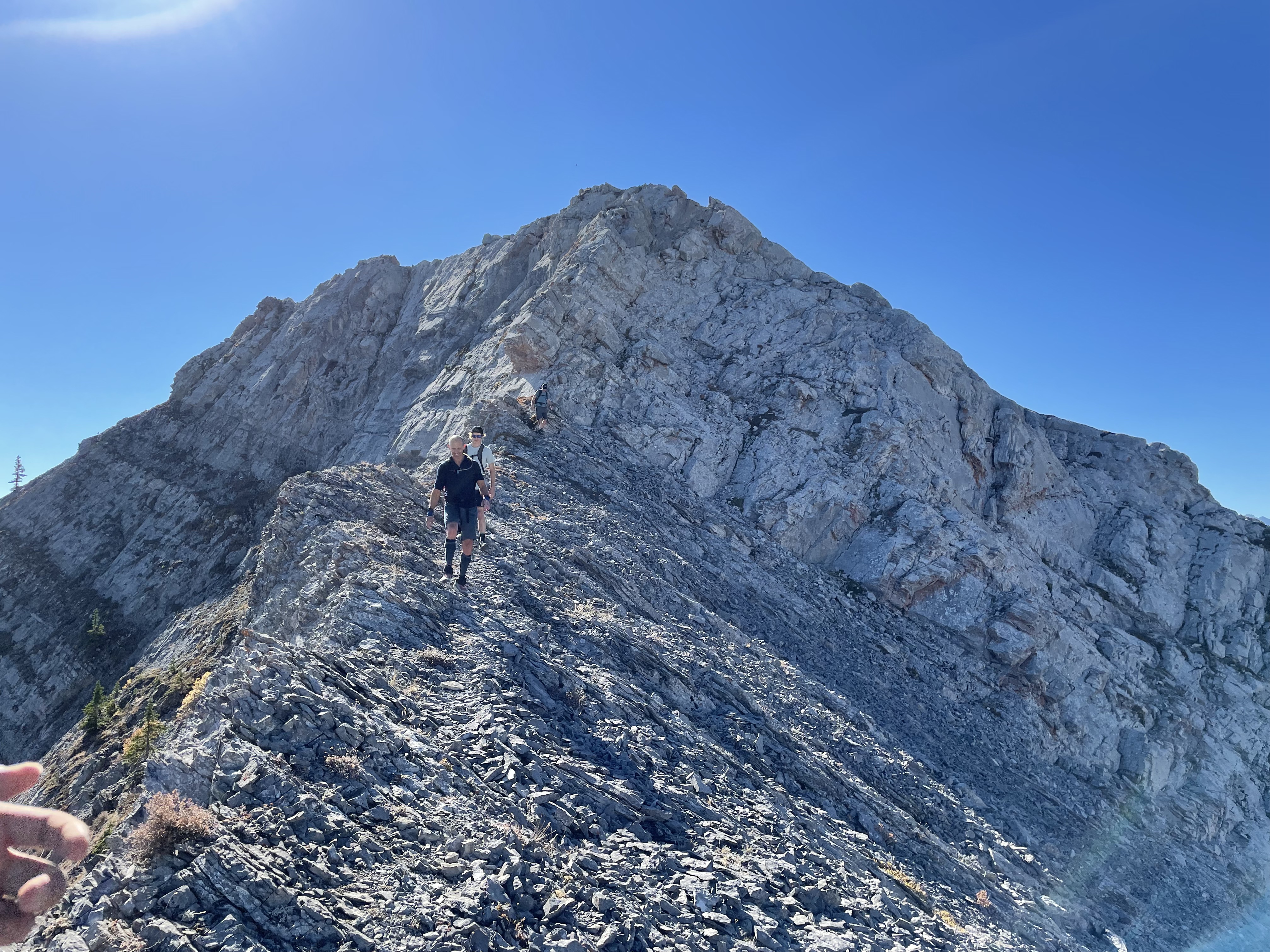 We then made short work of the crux downclimb on the Nihahi Ridge traverse. It’s actually a lot bigger than it looks, but not bad. We chose a sort of diagonal line coming from around the right side of the image, I’m not exactly sure where though.