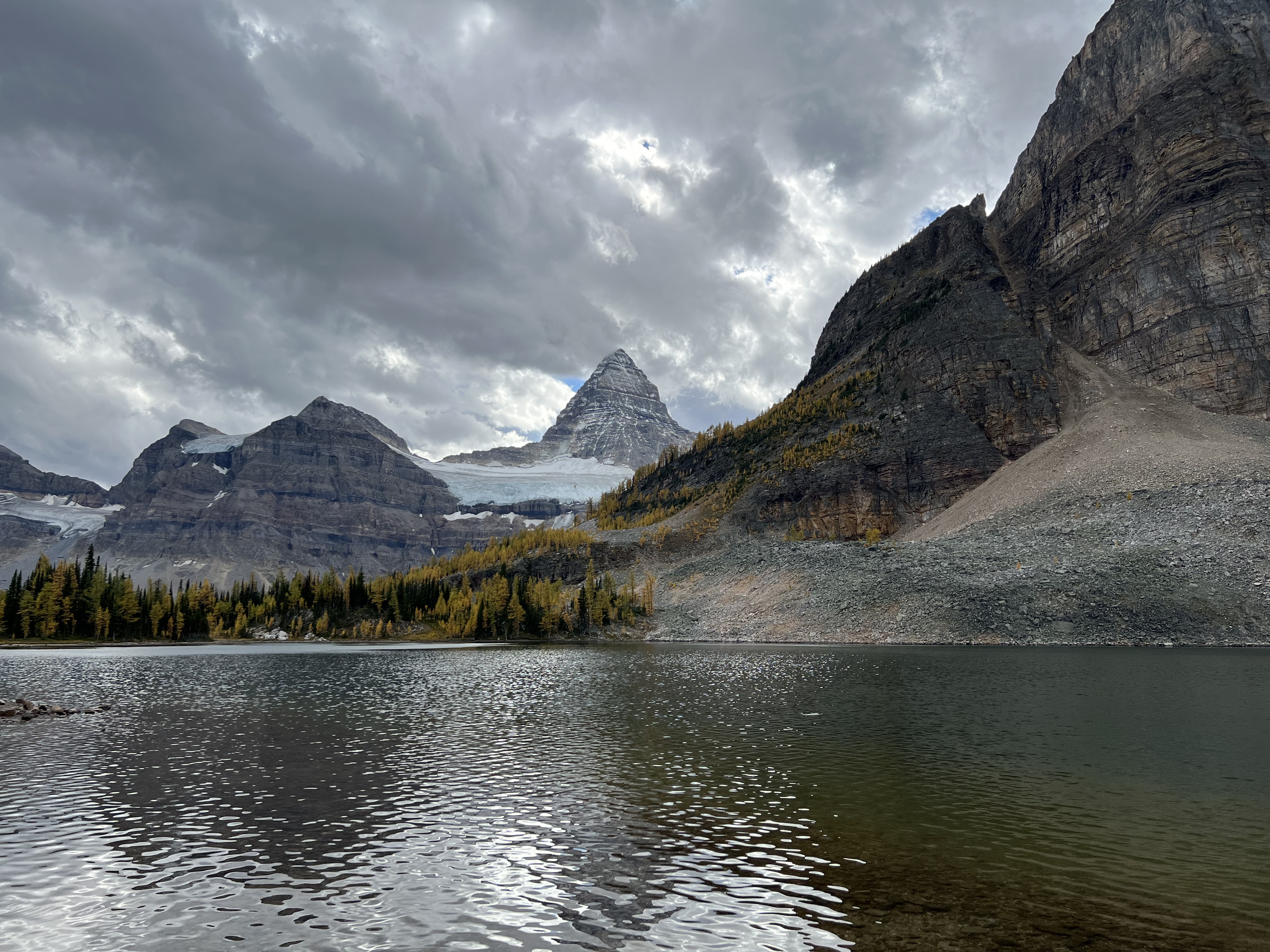 Mount Assiniboine over Sunburst Lake