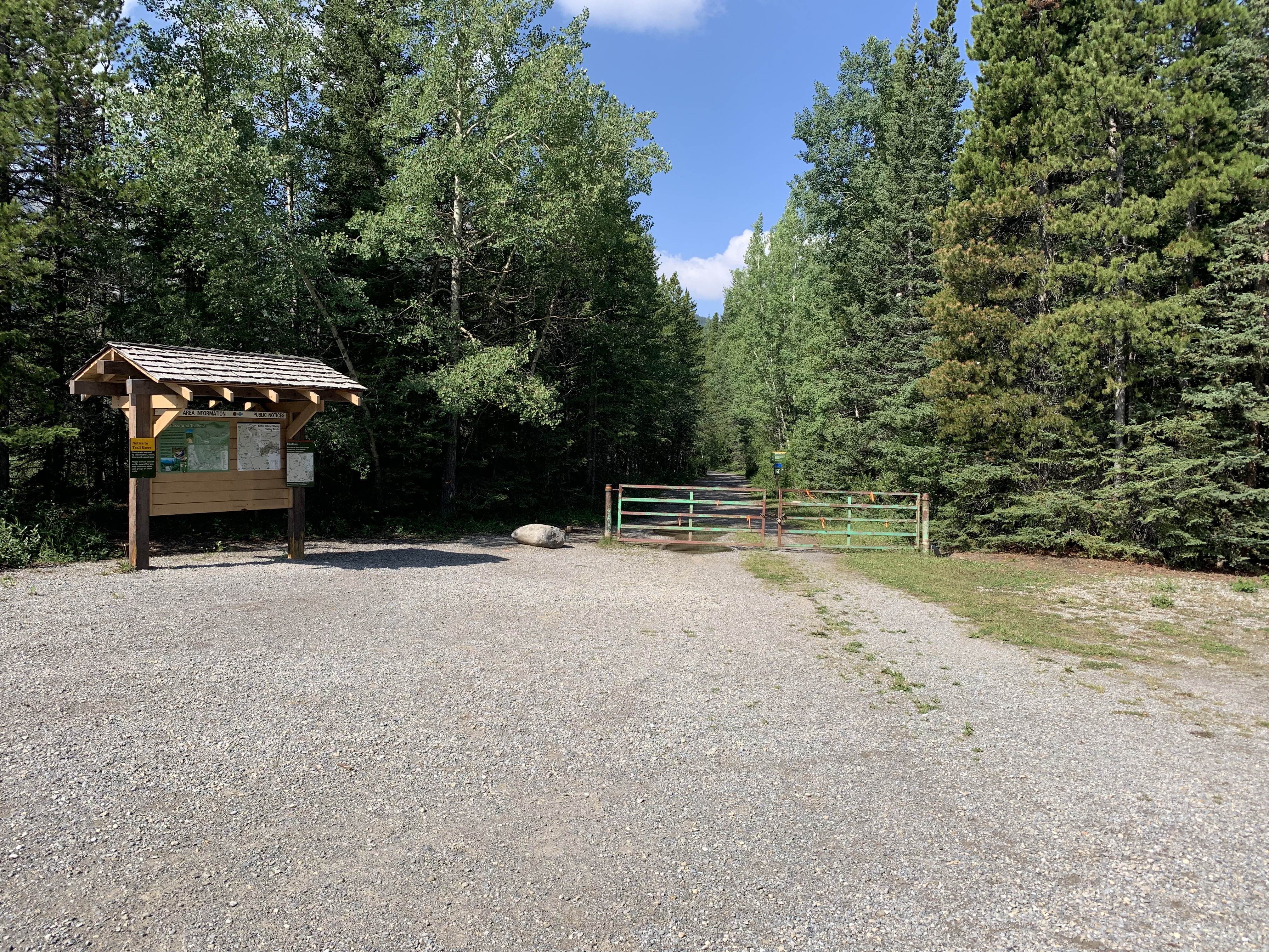 The trailhead (picture from later) for the access to Mount Remus. Absolutely do not try to park here. You will likely be ticketed or towed.