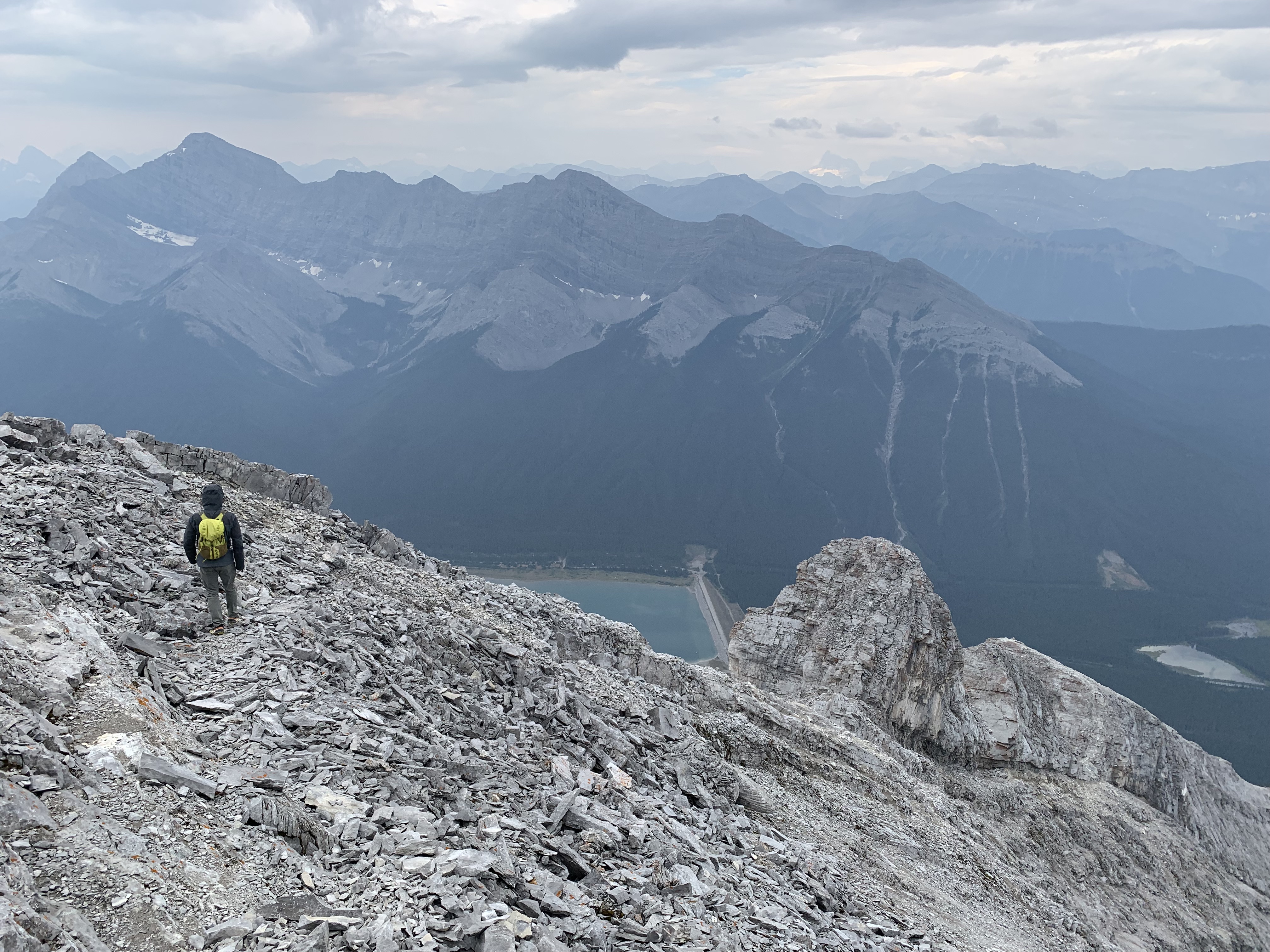 Starting to head down after our 30 minute summit stay on Big Sister