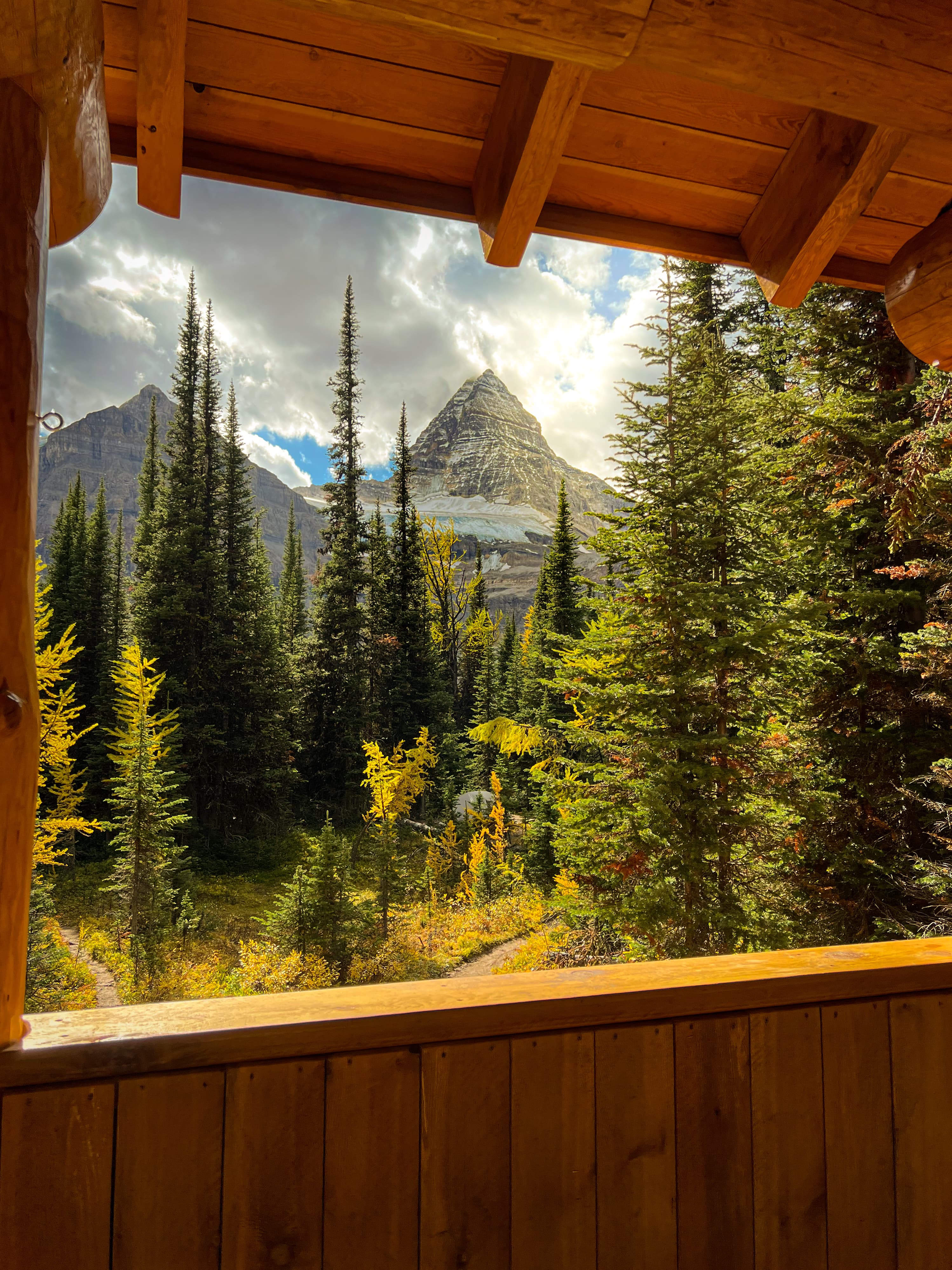 Mount Assiniboine from the Lake Magog cookhouse