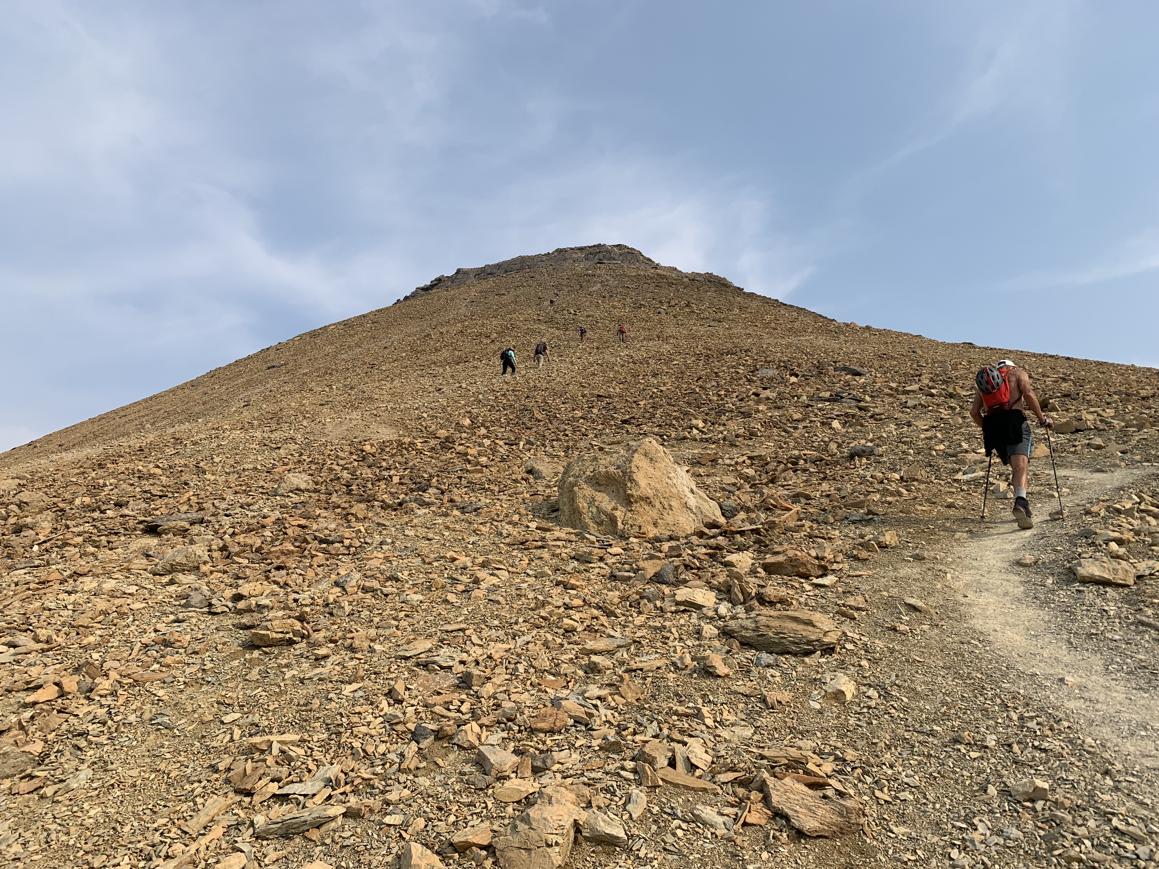 The steep scree slopes of Cirque Peak near the summit