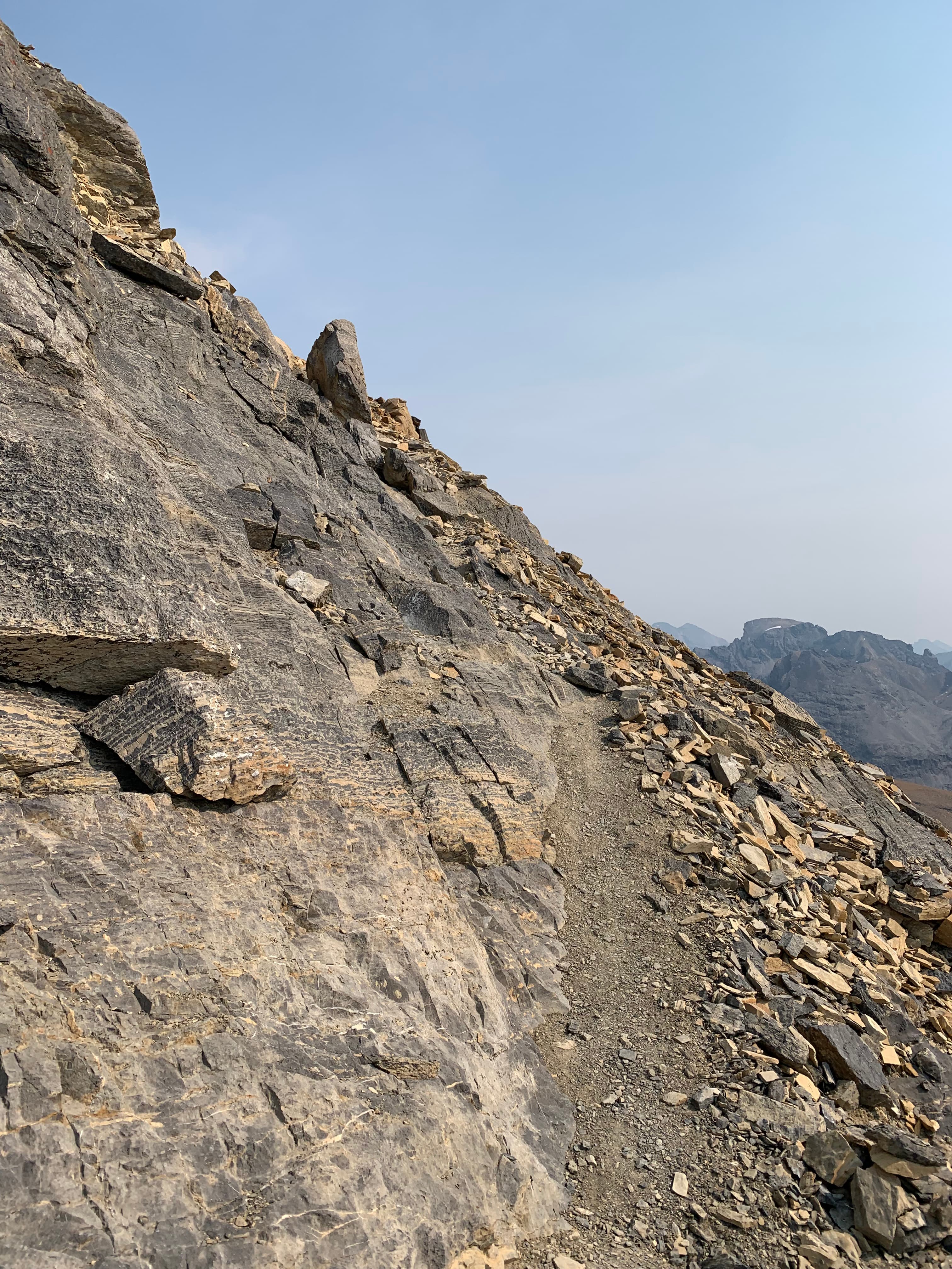 The crux bypass on Cirque Peak